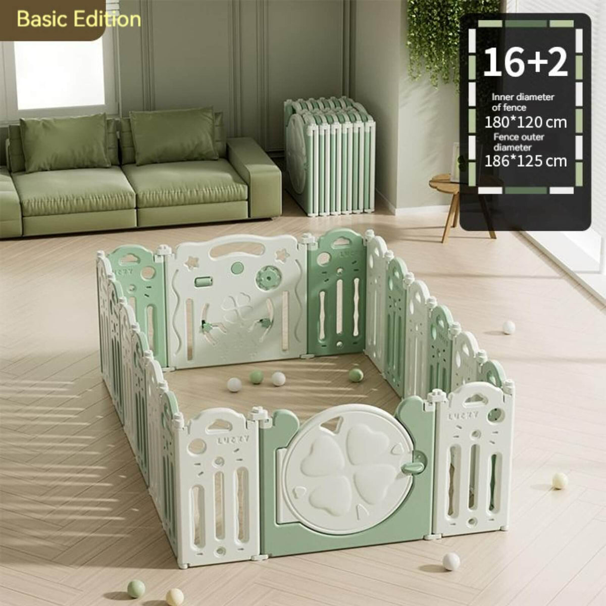 Baby Play Pen Four Leaf Clover 16+2