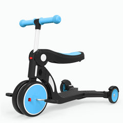 Blue Convertible 3-in-1 Balance Bike, Tricycle, Scooter & Stroller for Aged 1-3-6 Years Old