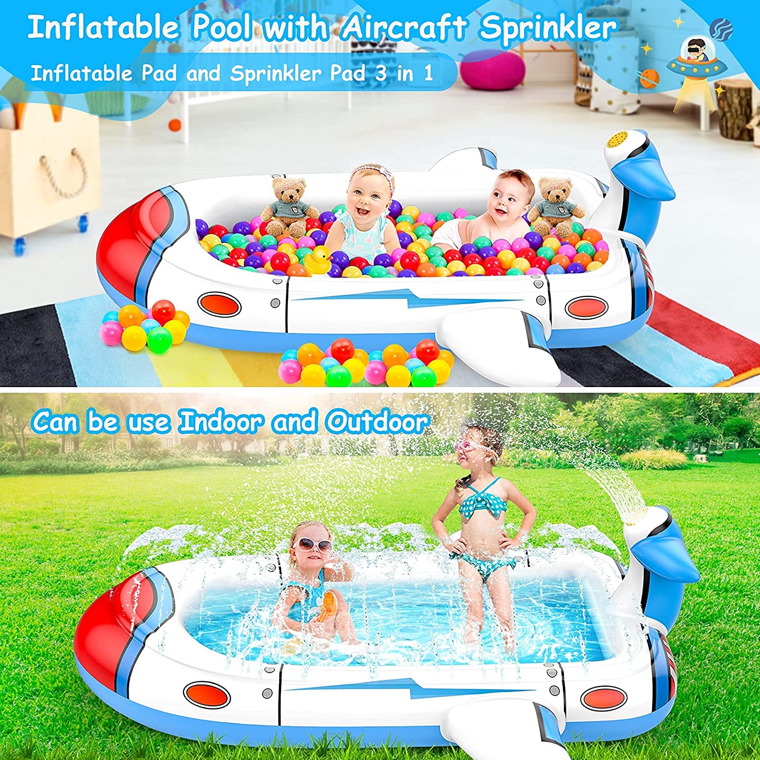    Air-Plane-Inflatable-Splash-Pad-Sprinkler-Pool-for-Kids indoor and outdoor use