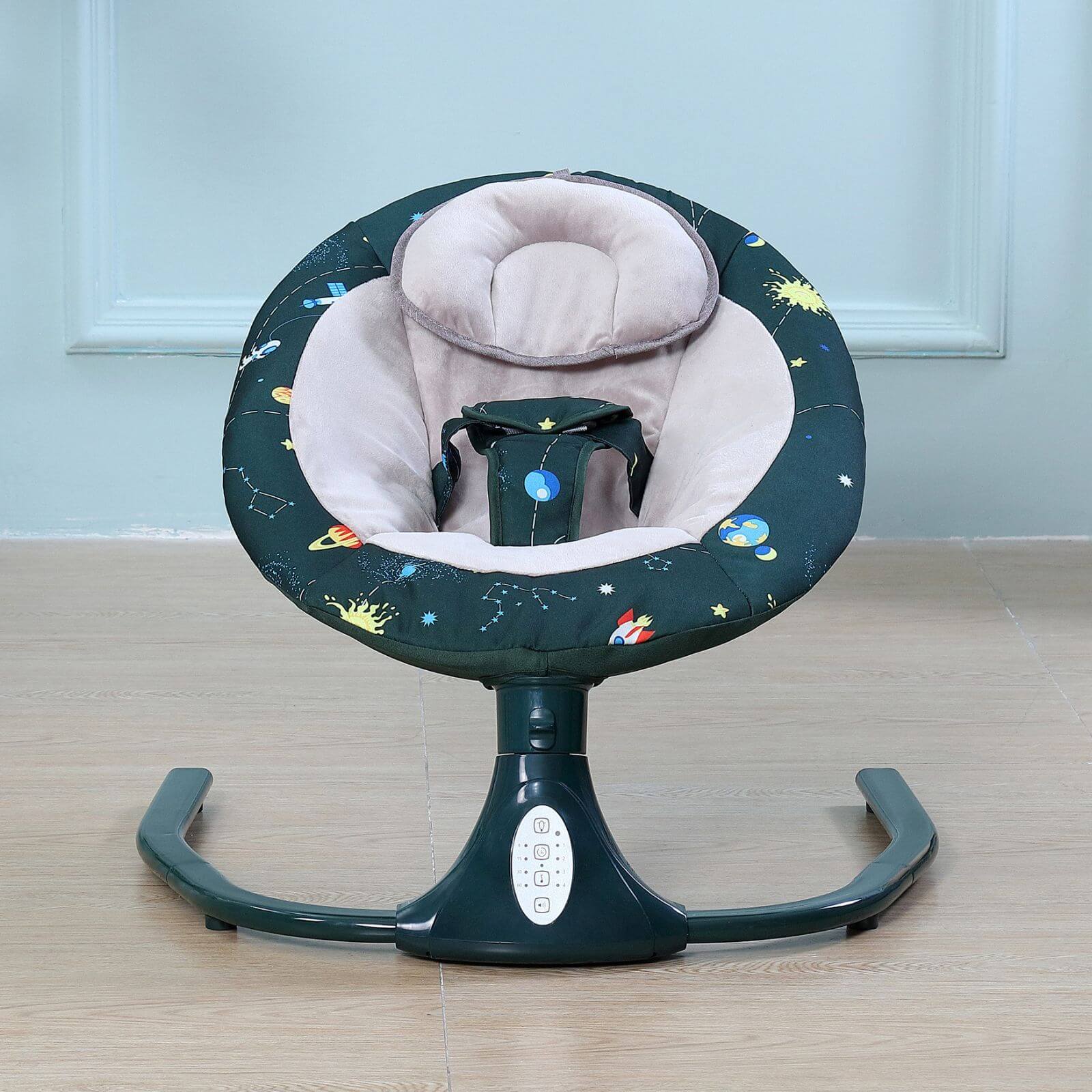 Smart Baby Swing Cradle Rocker Bed/ Bouncer Seat Infant Crib Remote Chair -Dark Green